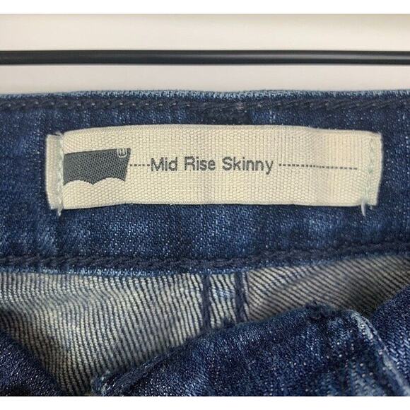 Levis Womens Mid Rise Skinny Jeans Size 14 Denim Blue Casual Wear - Picture 4 of 5
